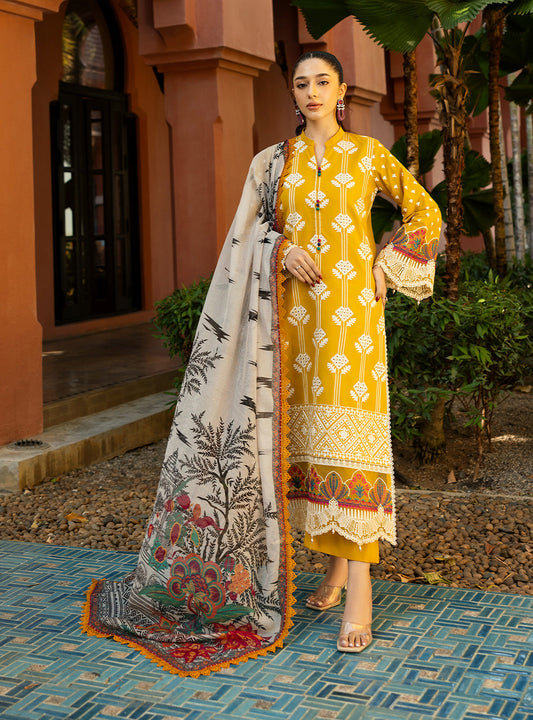 Elegant 3-Piece Unstitched Lawn Suit DS 002