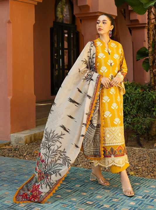 Elegant 3-Piece Unstitched Lawn Suit DS 002