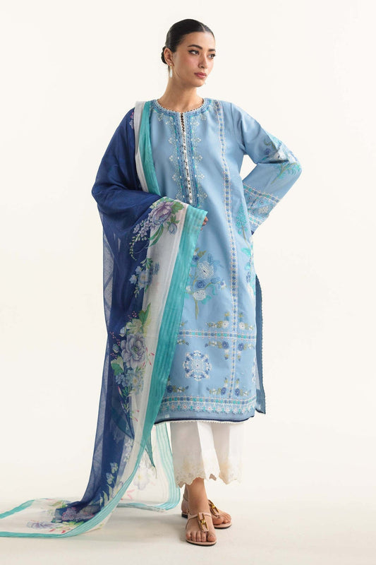 Elegant 3-Piece Unstitched Lawn Suit DS 006
